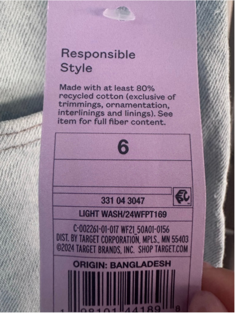 Wild Fable Jeans Double Removable Waistband 90s Relaxed Straight Mid Rise Size 6 - Picture 6 of 14
